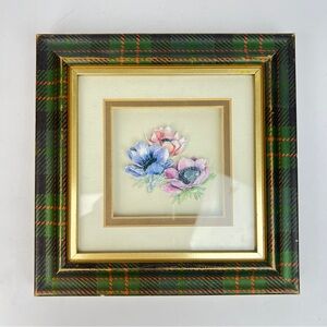 Orchil Creations Floral Dimensional Wall Art in Green Tartan Frame from Scotland